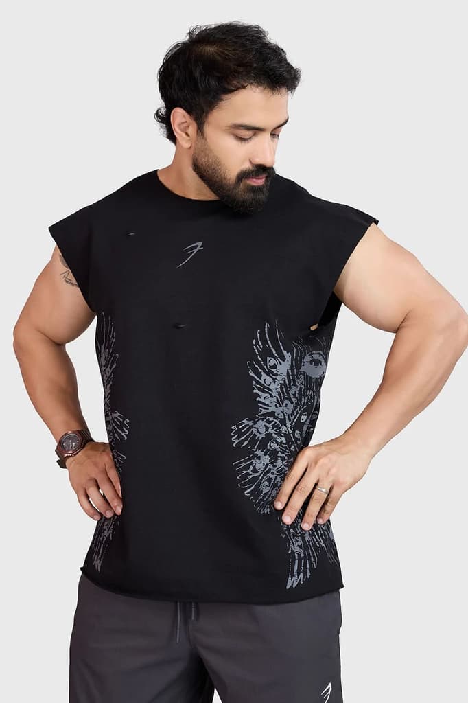Raw Eagle Capsleeves Tank Black — XS