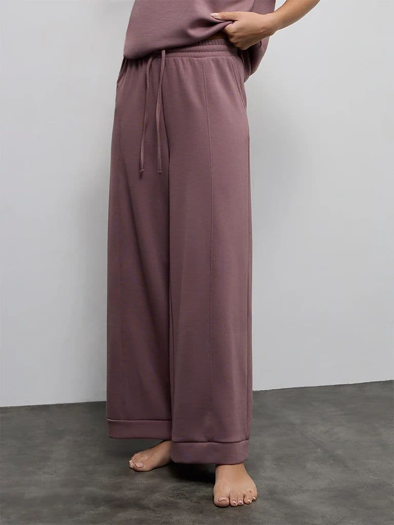 Wunderlove Dusty Pink Solid High-Rise Pants — photo 2