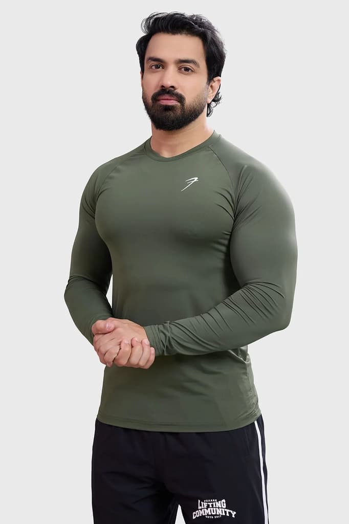 Bare Nylon Fullsleeves T-shirt Olive — S