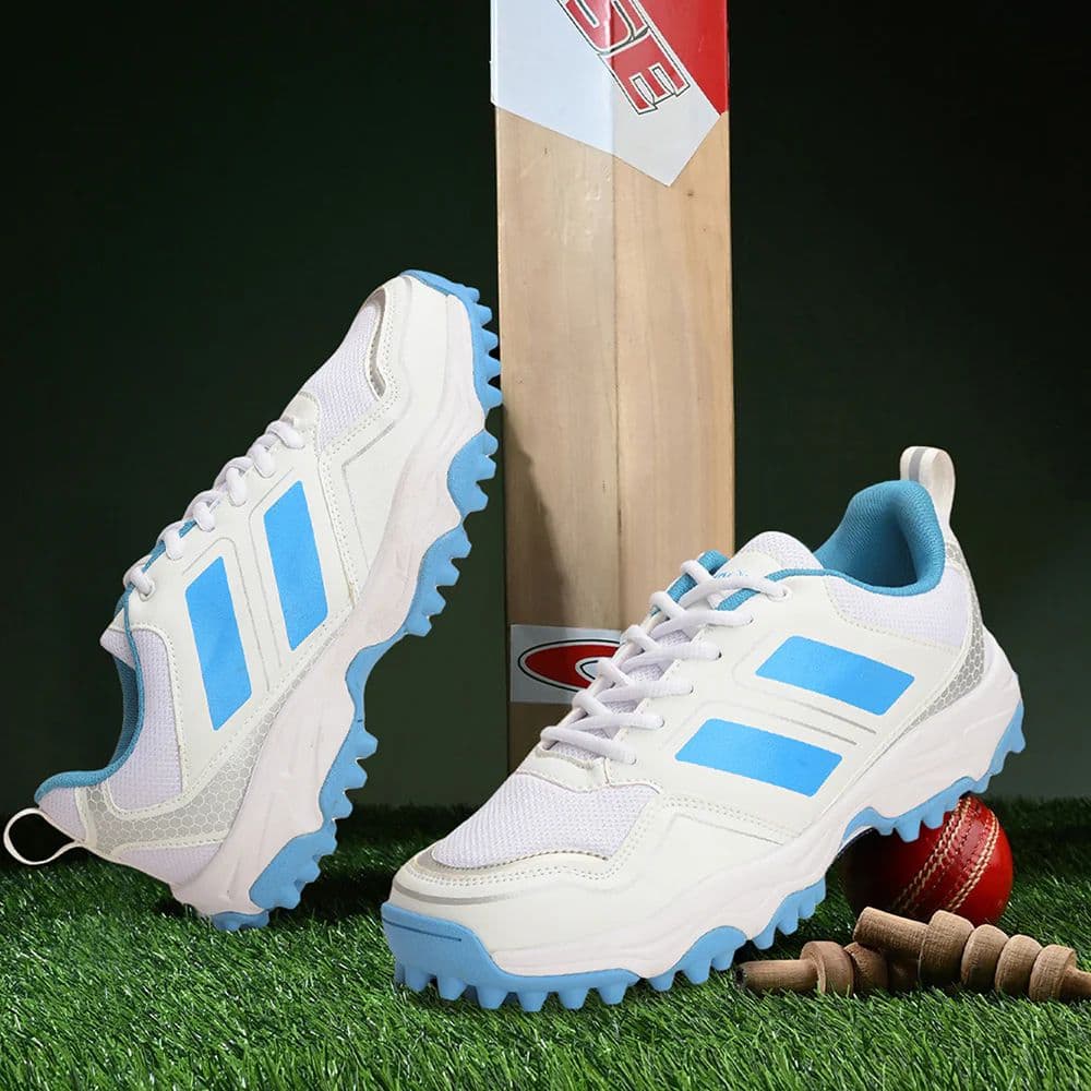 FREEDOM Sky Blue Sports Lace-Up Cricket Shoes For Men POWERPLAY By Liberty — photo 4