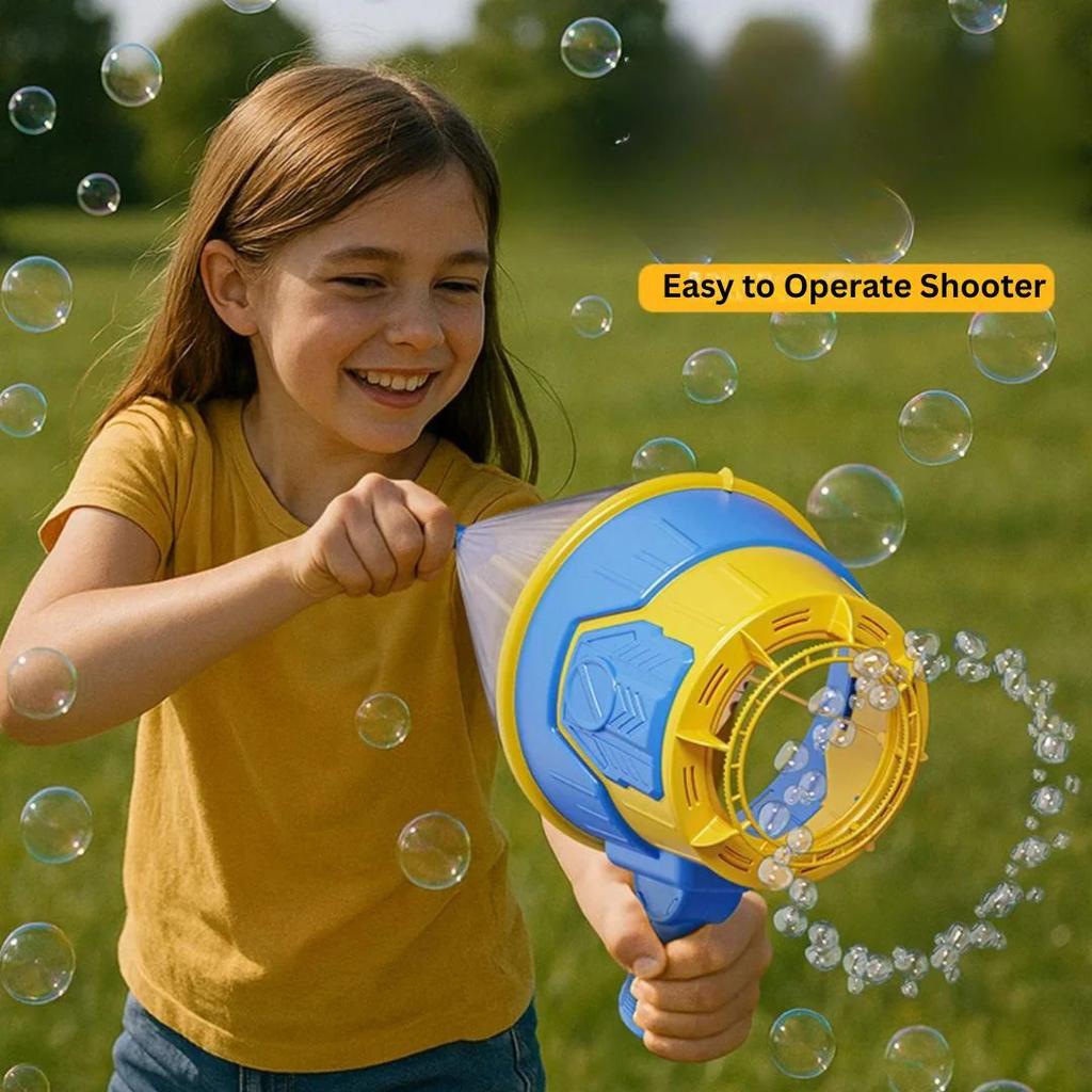 Kids Bubble Machine Gun – Handheld Outdoor Bubble Blower Toy (No Batteries Needed)