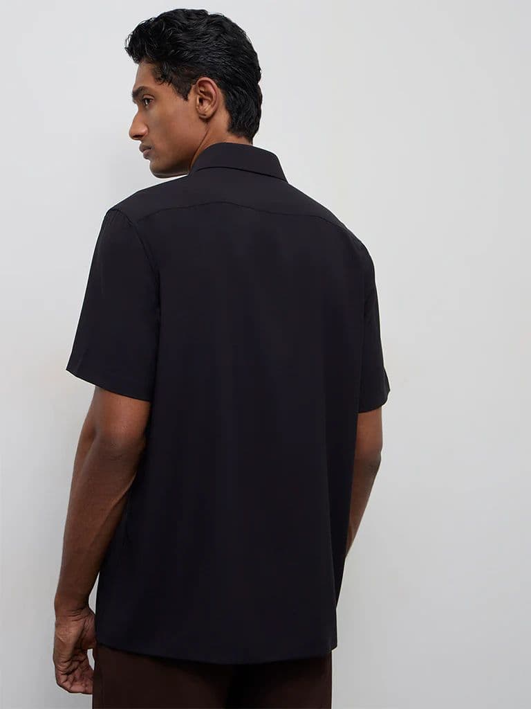 WES Formals Black Slim-Fit Shirt — photo 4