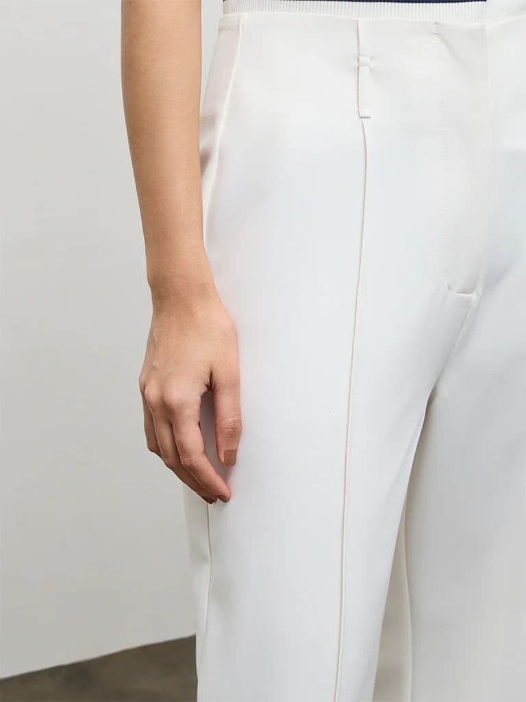 Wardrobe Ivory High-Rise Trousers with a Belt — photo 3