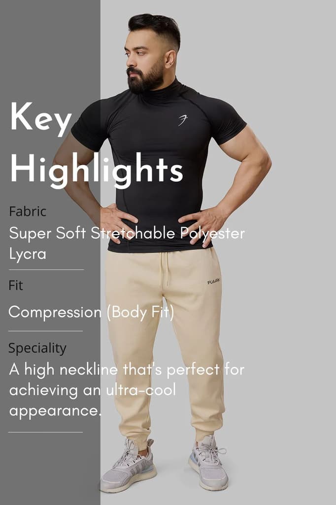 High Neck Compression T-shirt Black — photo 8