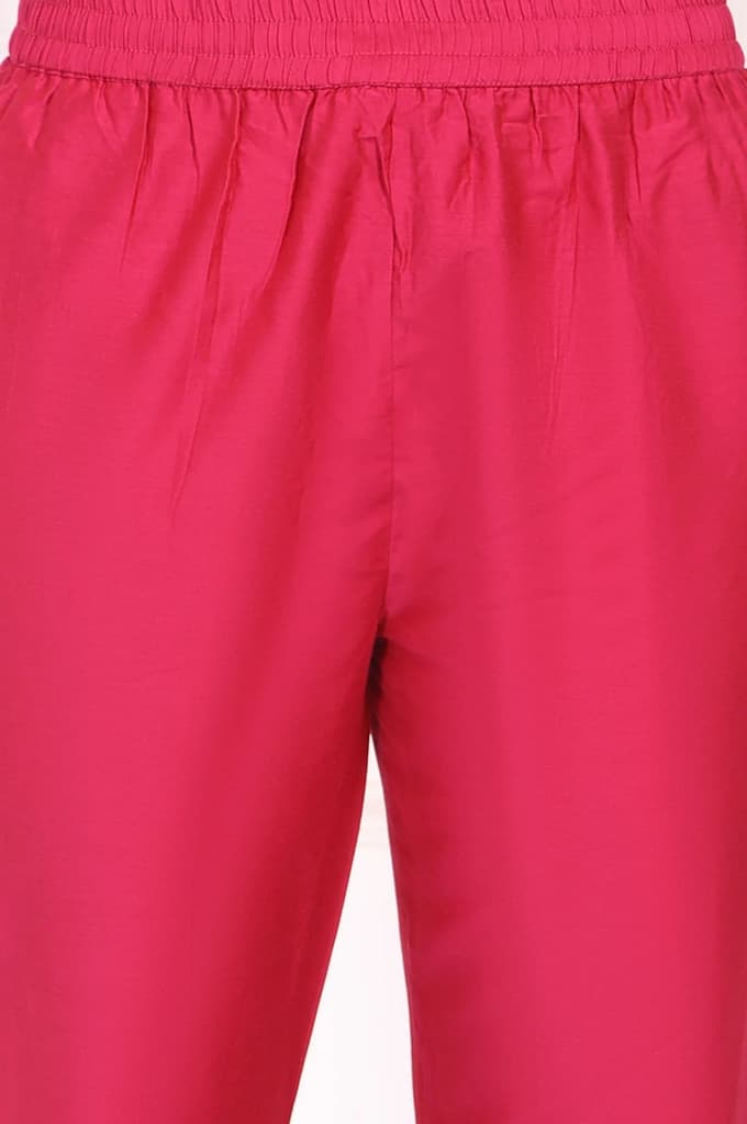 Pink Solid Embroidered Straight Kurta and Straight Pants Set — photo 8