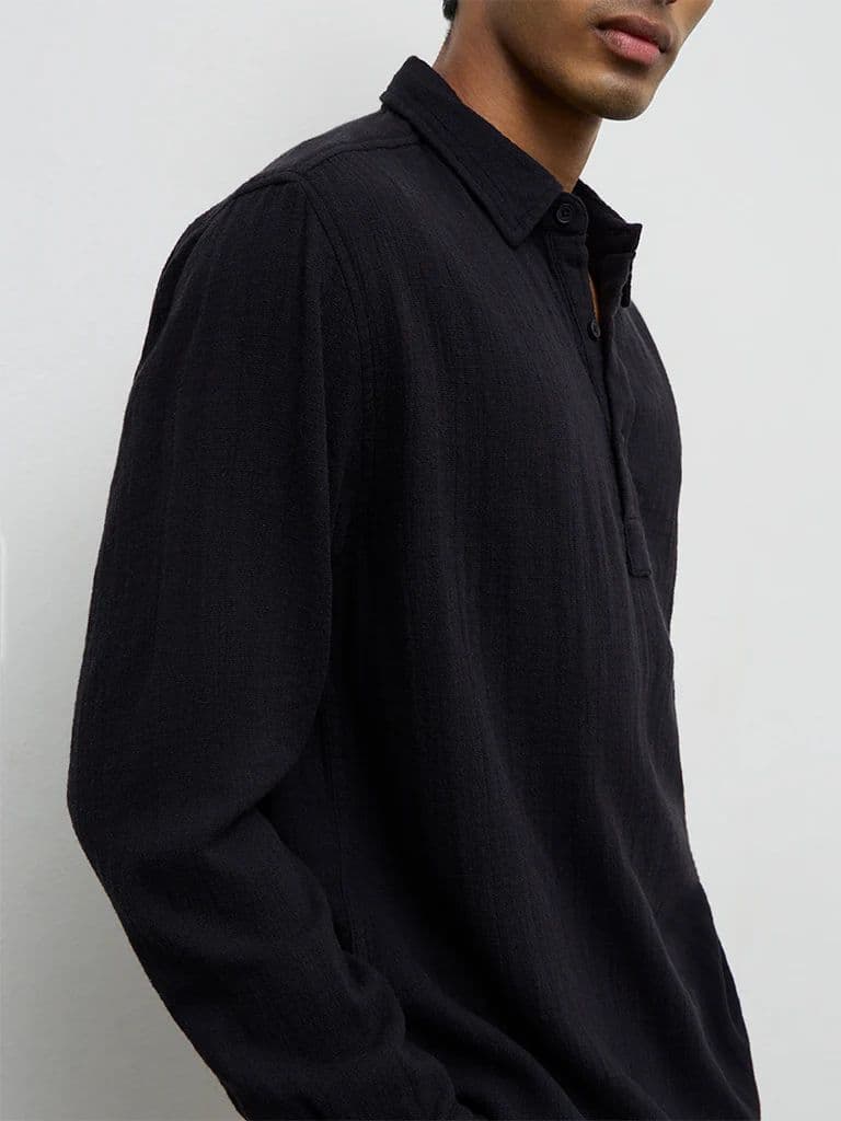ETA Black Relaxed-Fit Cotton Shirt — photo 3