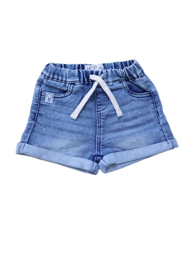 HOP Baby Boys Blue Washed Regular Fit Denim Shorts — photo 3