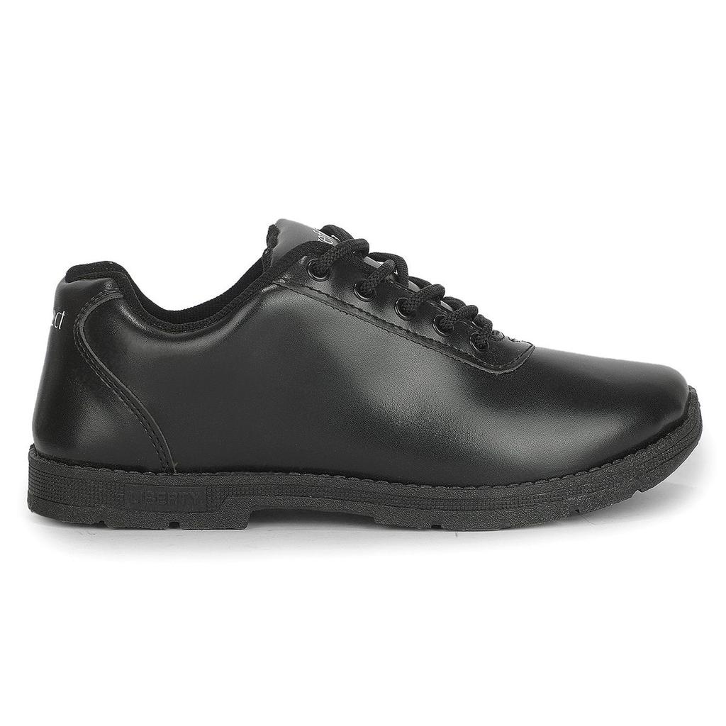 Prefect SMILEWALKE Black Lacing School Shoes For Kids By Liberty — photo 2