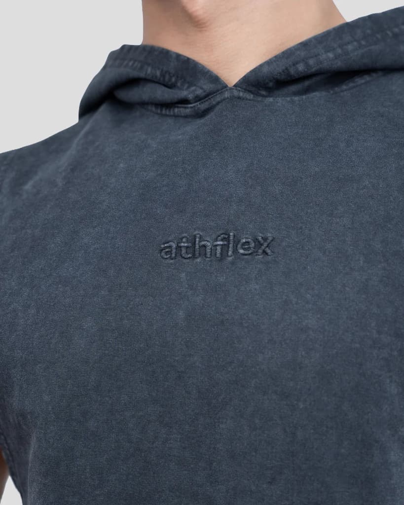 Acid Wash Sleeveless Hoodie — photo 4