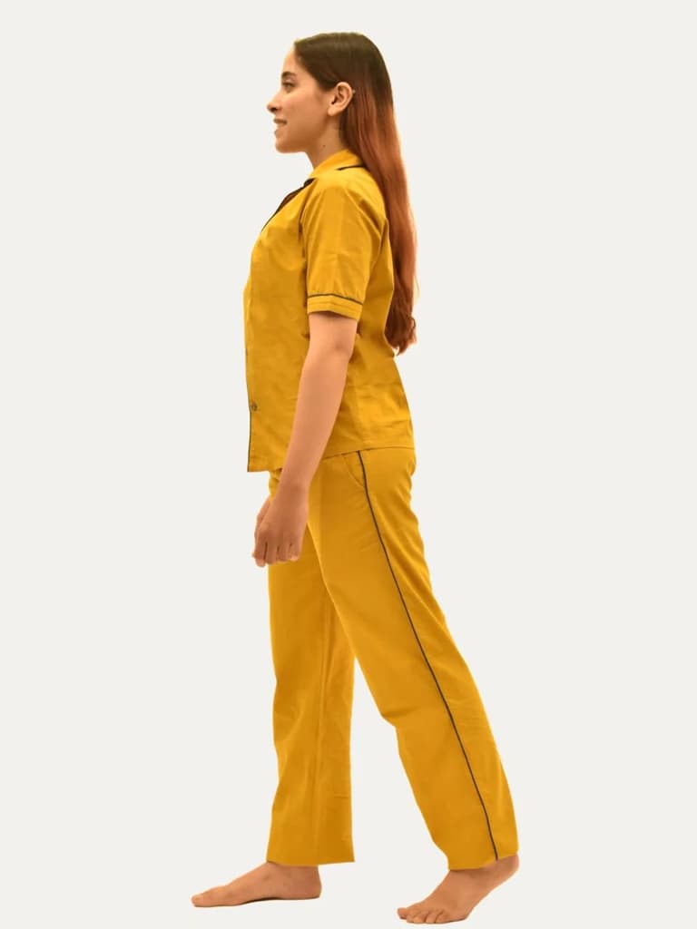 Women's Organic Cotton Solid Sleepsuit Set (Pack Of 1) — photo 9