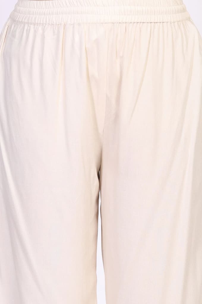 Off-White Floral Printed A-Line Kurta with Parallel Pant and Dupatta Set — photo 7