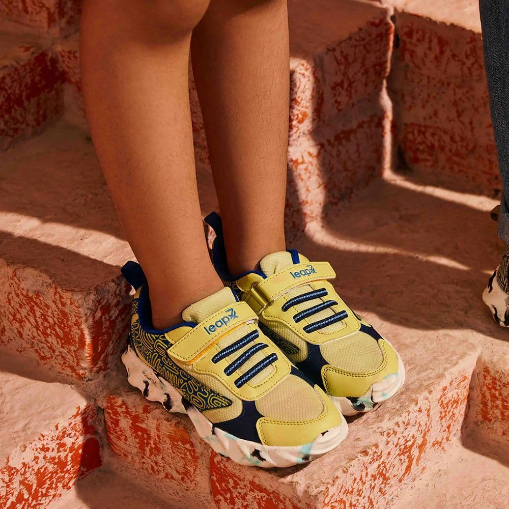 Leap7x Lemon Sports Non Lacing Walking Shoes For Kids DENIAL-2 By Liberty — photo 4