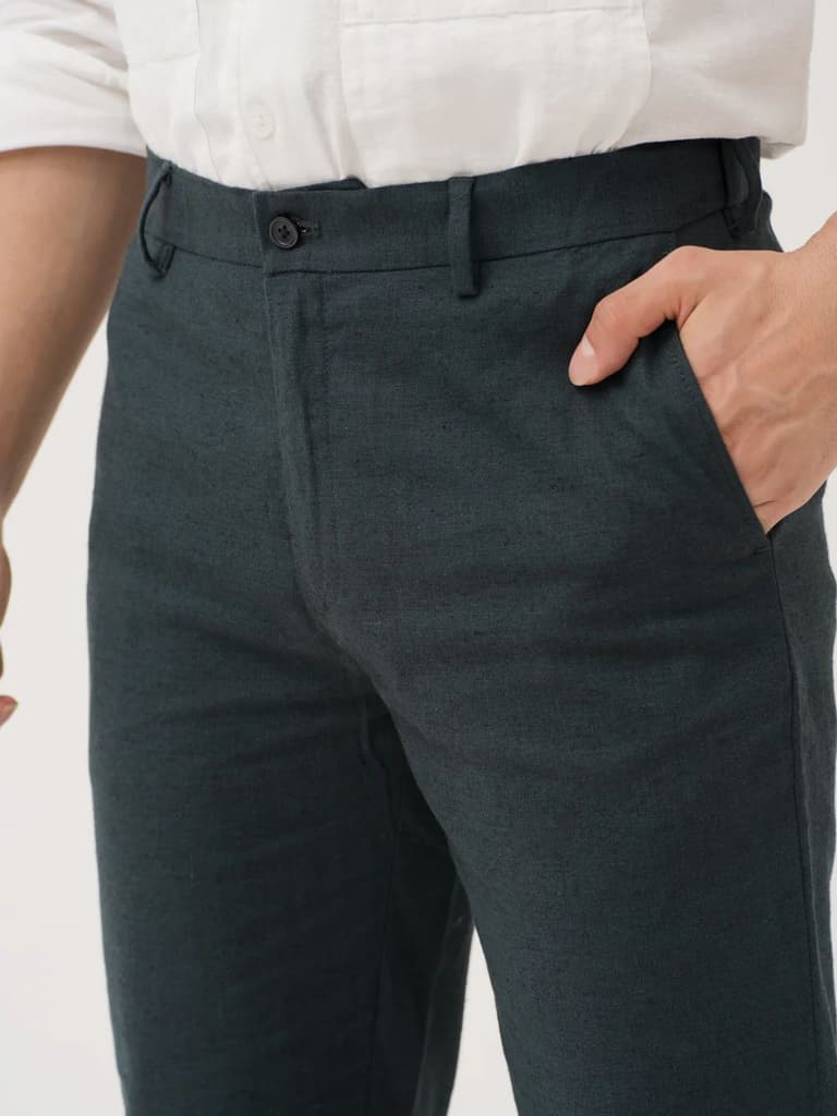 Everen Green 100% Linen Pants