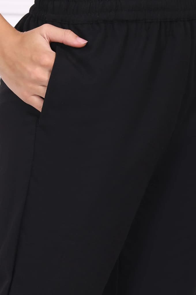 Black Ethnic Motifs Printed Straight Kurta, Pants and Shawl Set — photo 9