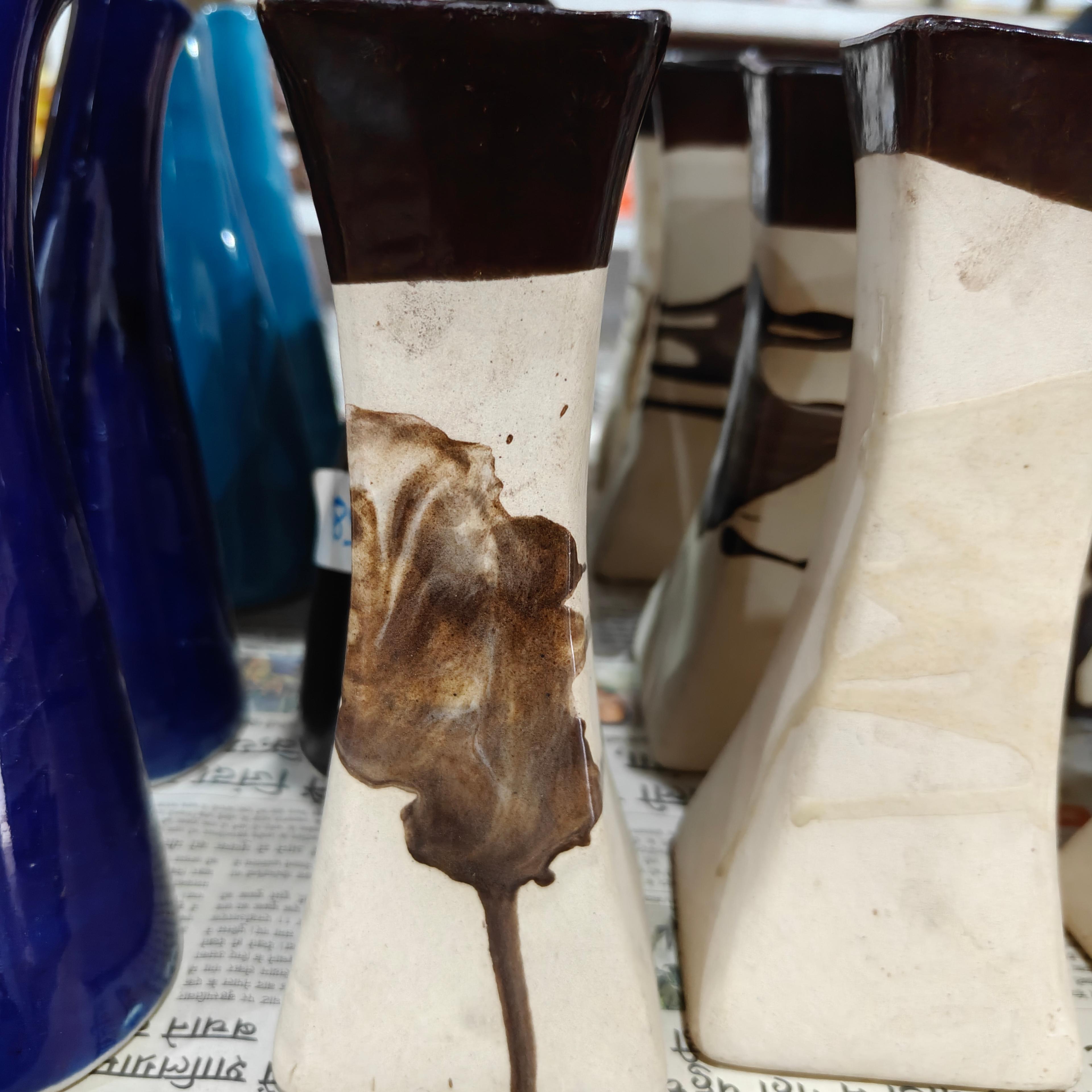Vase with Brown Stain | Ceramic | Home Decor