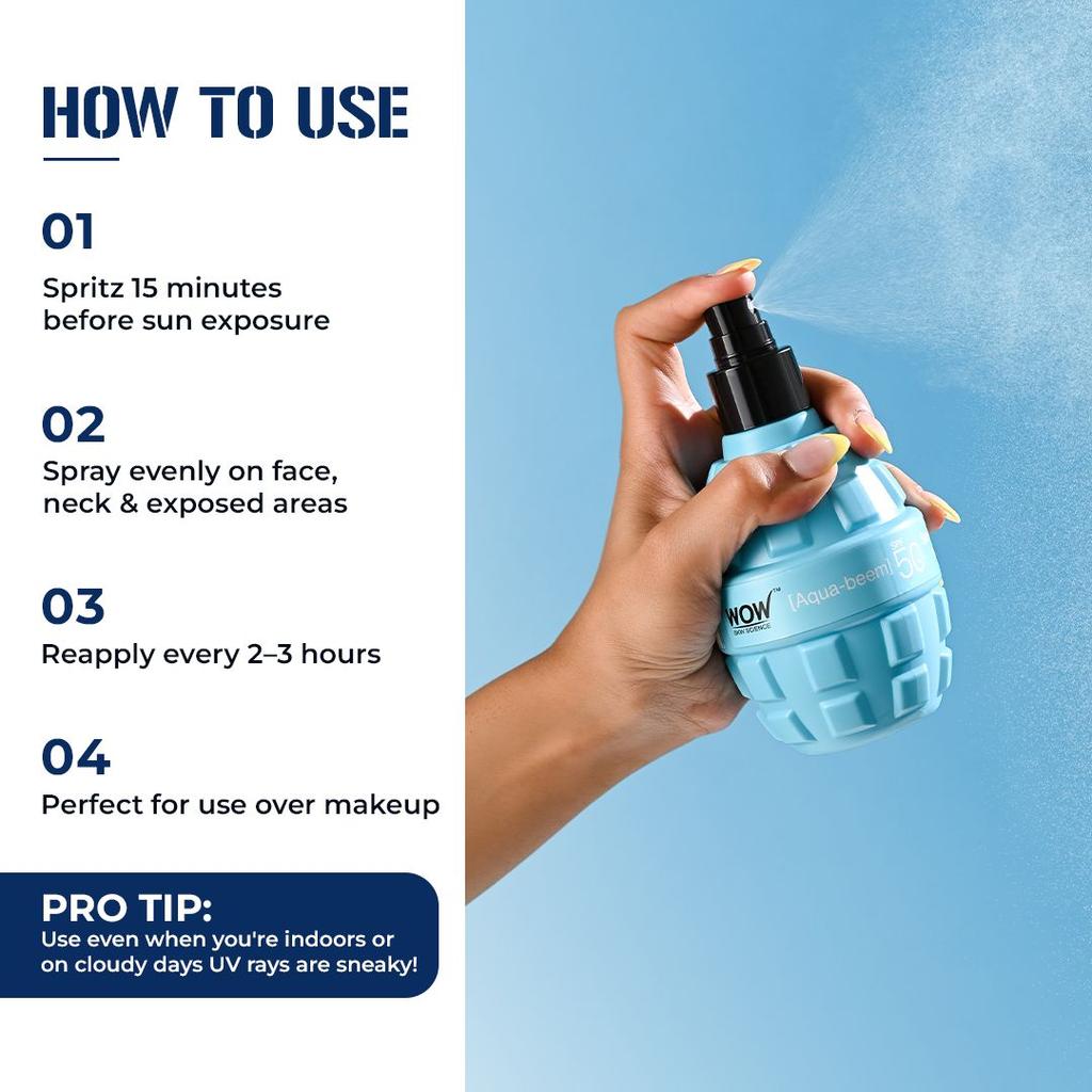 Aqua-Beem Sunscreen Mist SPF 50 PA++++ Effortless, Mess-Free Sun