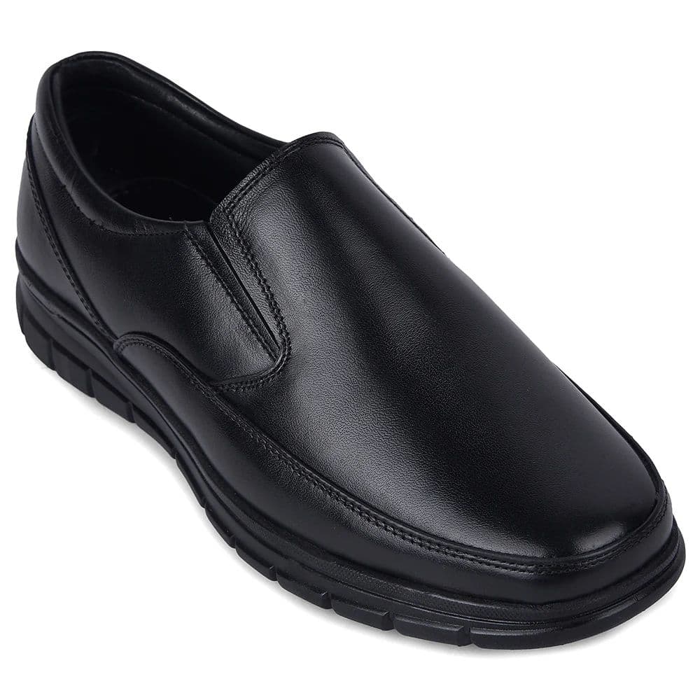Healers HML-90E Black Formal Non Lacing Mocassin Shoes for Men — 6/40 / Black