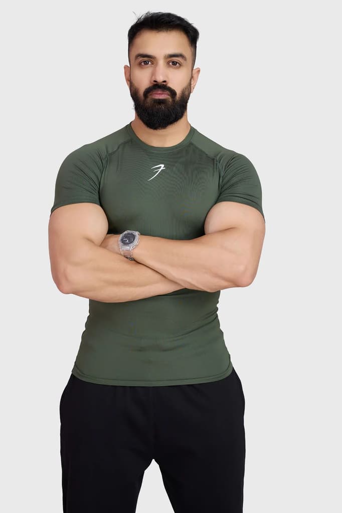 Compression T-shirt Olive — S