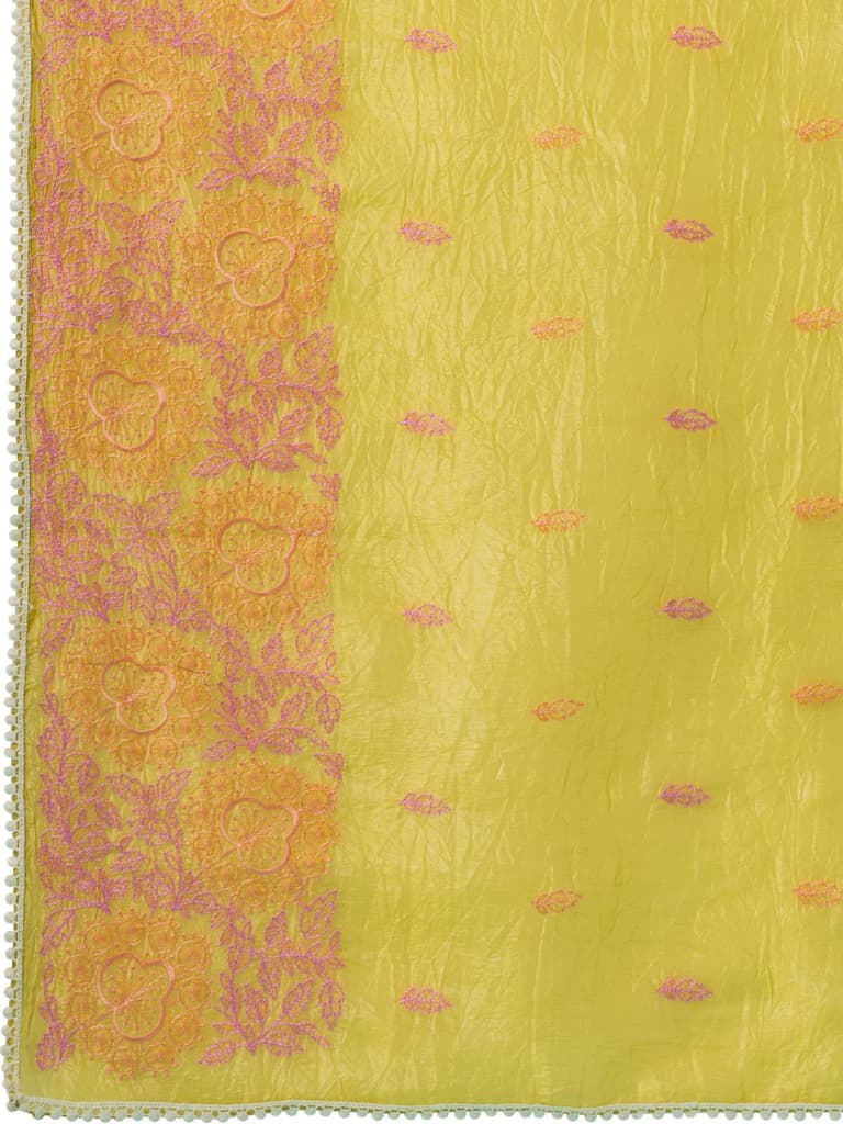 Mimosa Women's Woven Design Banarasi Style Tissue Crush Saree With Blouse Piece : SA00002010GDFREE — photo 6