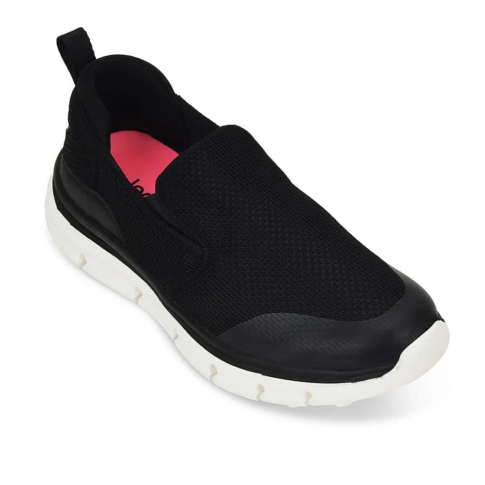 Leap7x Black Non Lacing Sports Walking Shoes For Women BRISBEN10E By Liberty — 4/37 / Black