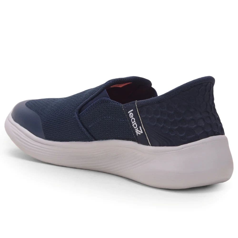 Leap7x Navy Blue Sports Non Lacing Walking Shoes For Men EZZAR-1 By Liberty — photo 3
