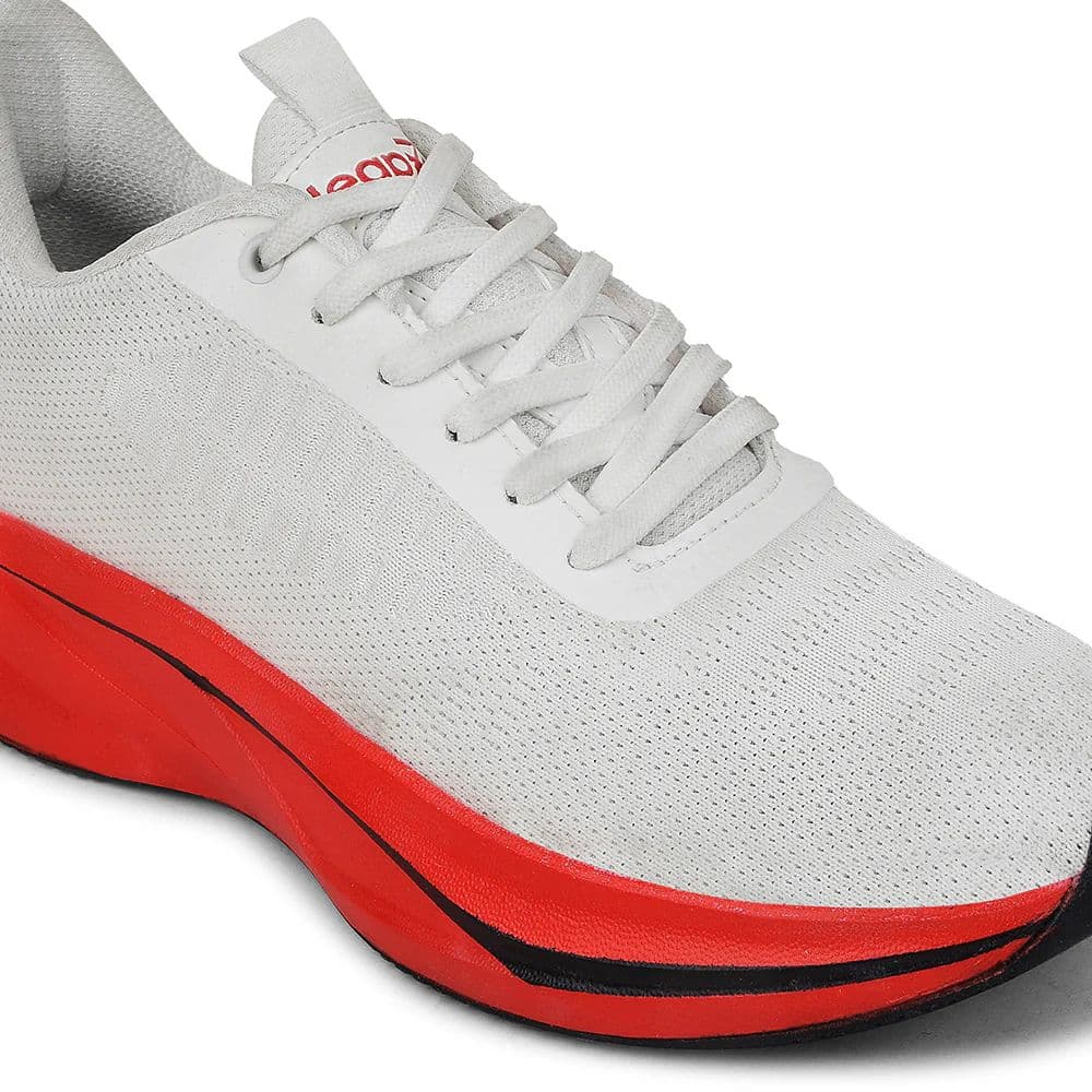 Leap7x White Sports Lacing Running Shoes For Men ROASTER-1E By Liberty — photo 5