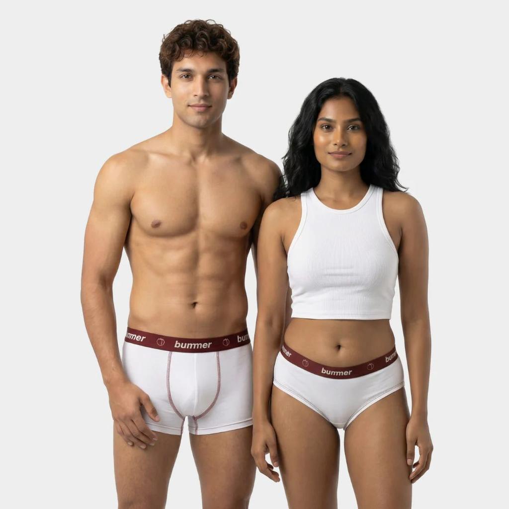 Trunks & Hipster Matching Set - Blanc — photo 2