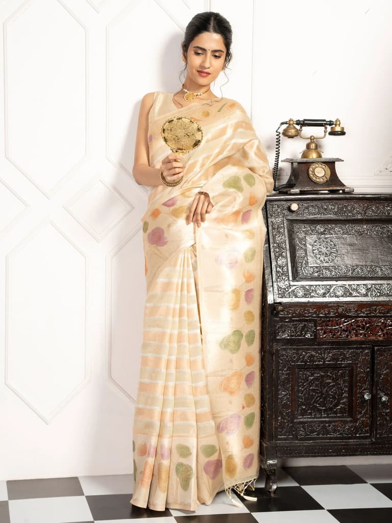 Mimosa Women's Woven Design Banarasi Style Art Silk Saree With Blouse Piece : SA00002064PSFREE — photo 5