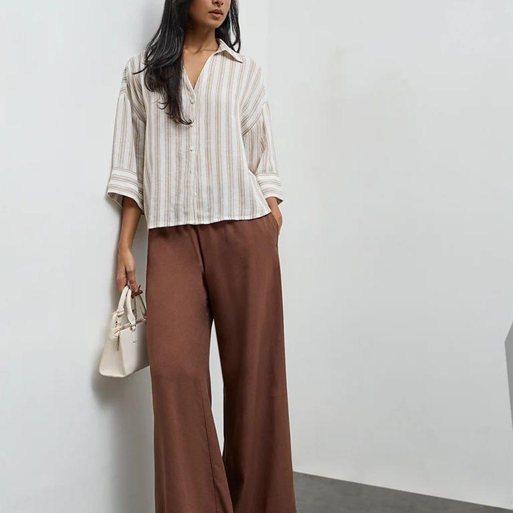 LOV Dark Brown High-Rise Pants