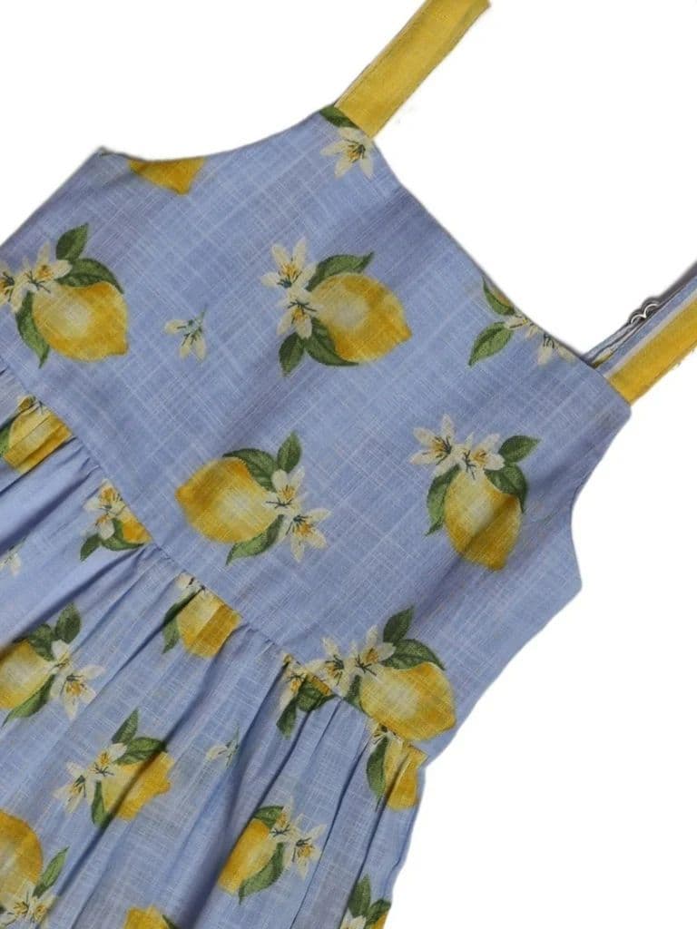 Utsa Kids Girls Blue Tiered Flared Cotton Dress - (2-8 yrs) — photo 5
