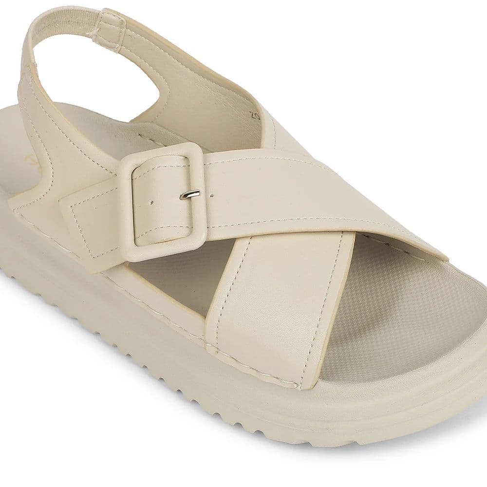 Healers Cream Casual Flat Sandal for Women ZQ-DMSN-06 by Liberty — photo 5