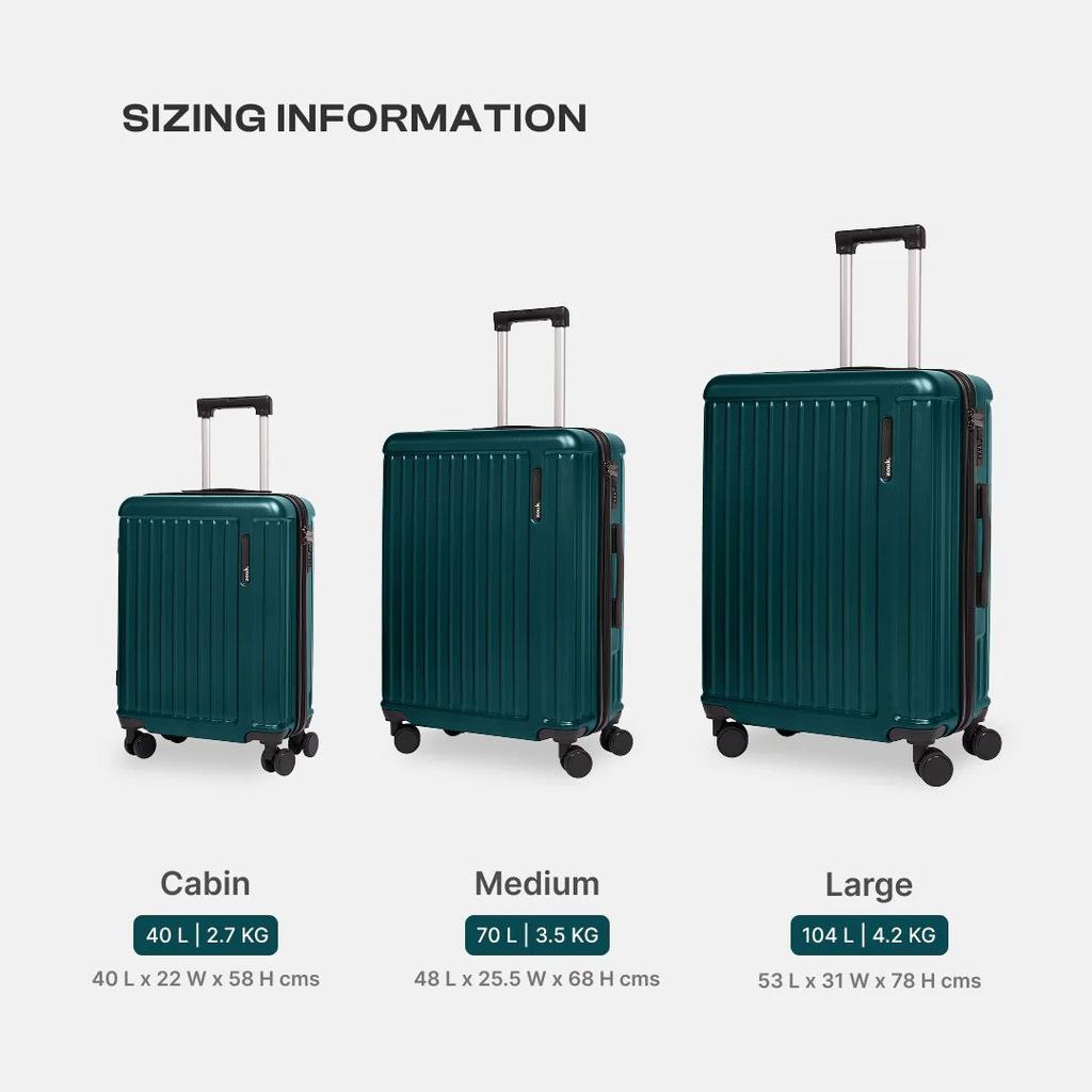 Dark Olive Sahana Trolley Bag - Set of 3 (Cabin + Medium + Large) — photo 10