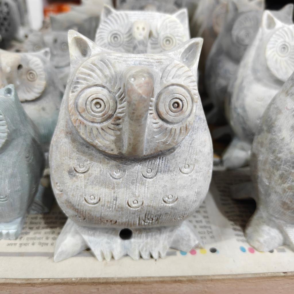 Owl Figurine | Ceramic | Brown | Decorative