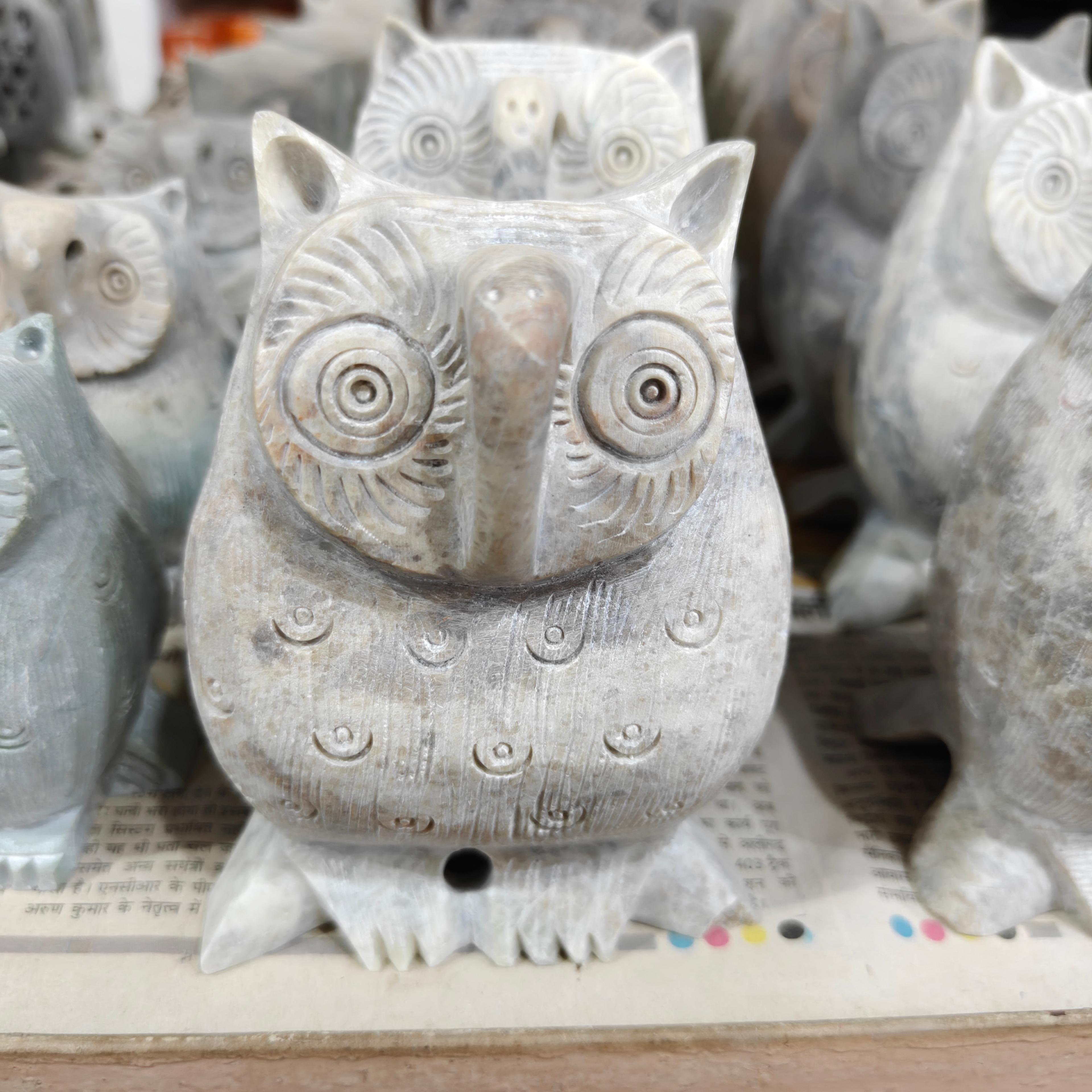 Owl Figurine | Ceramic | Brown | Decorative