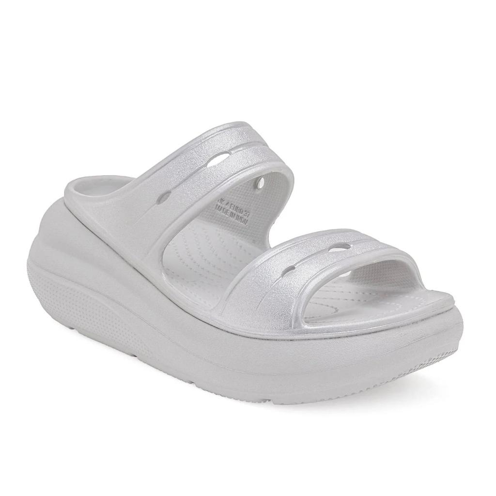 Womens Sliders in Metallic Ice Grey | Casual Pool Sliders — 4 / Metallic Ice Grey
