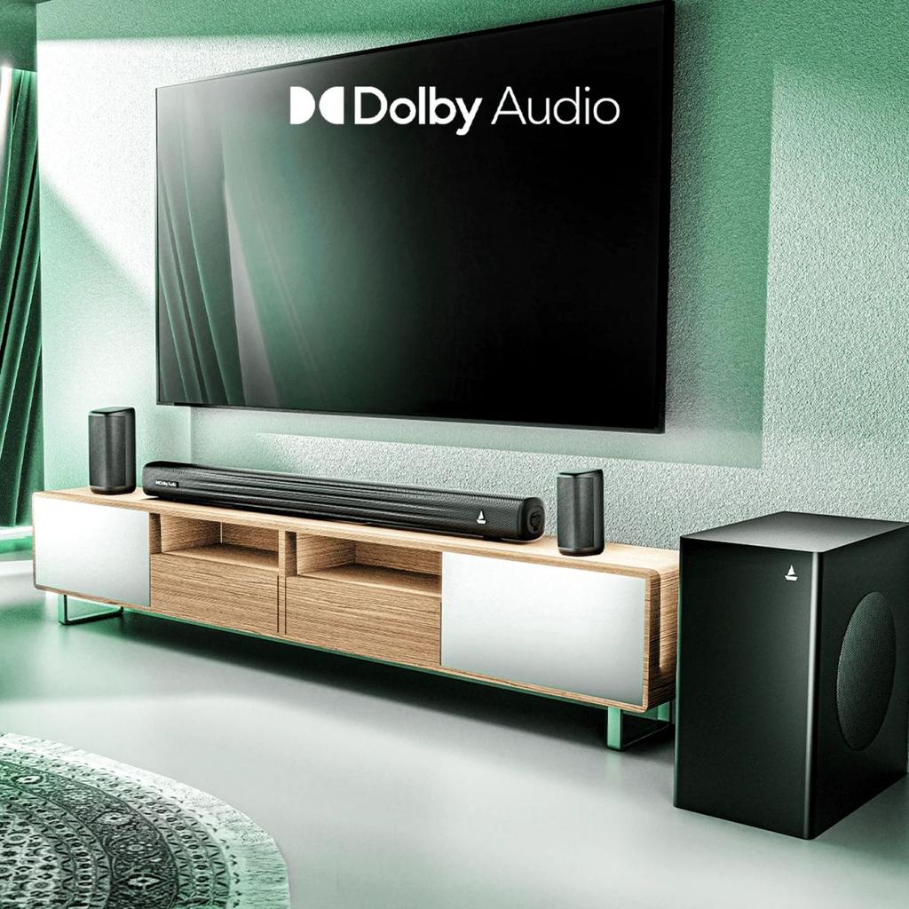 boAt Aavante Prime 5.1 5050D | 500W RMS Soundbar with Dolby Audio, Wired Subwoofer