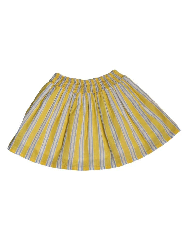 Utsa Kids Girls Yellow Striped Cotton Flared Skirt - (2-8 yrs) — photo 3