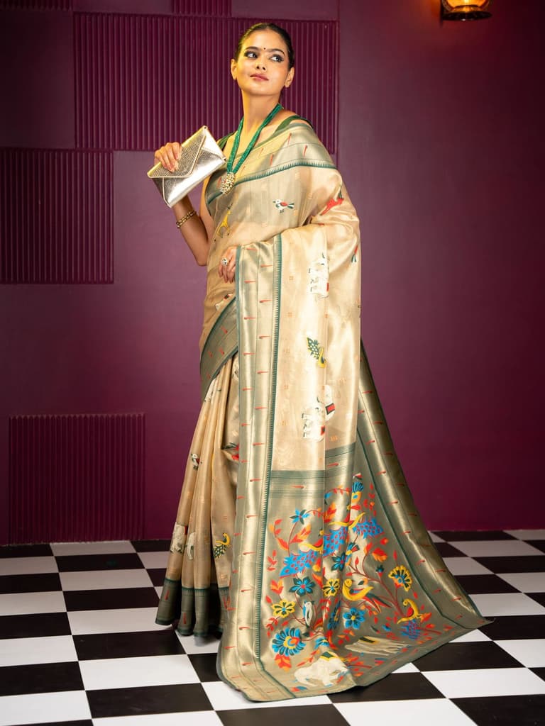Mimosa Women's Woven Design Banarasi Style Art Silk Saree With Blouse Piece : SA00001954BGFREE — photo 5
