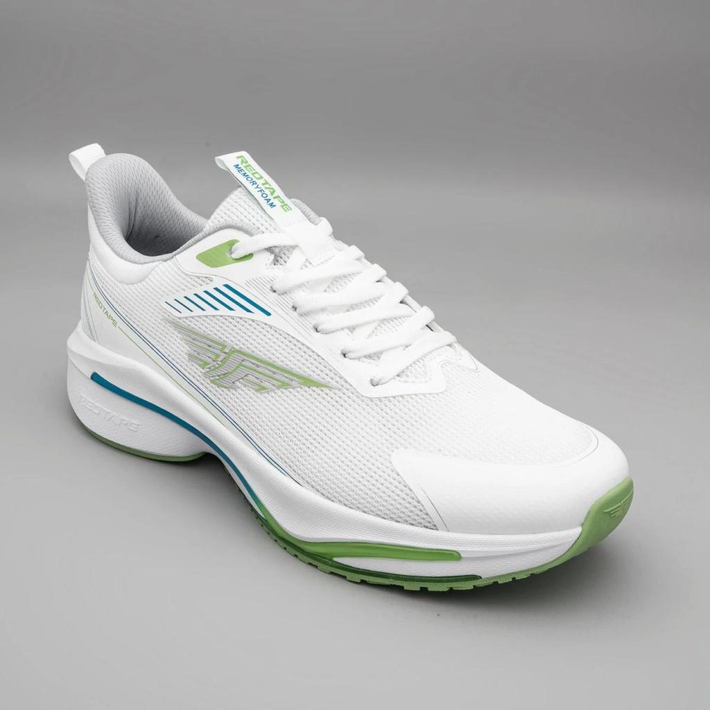 White & Green Sports Shoes for Men