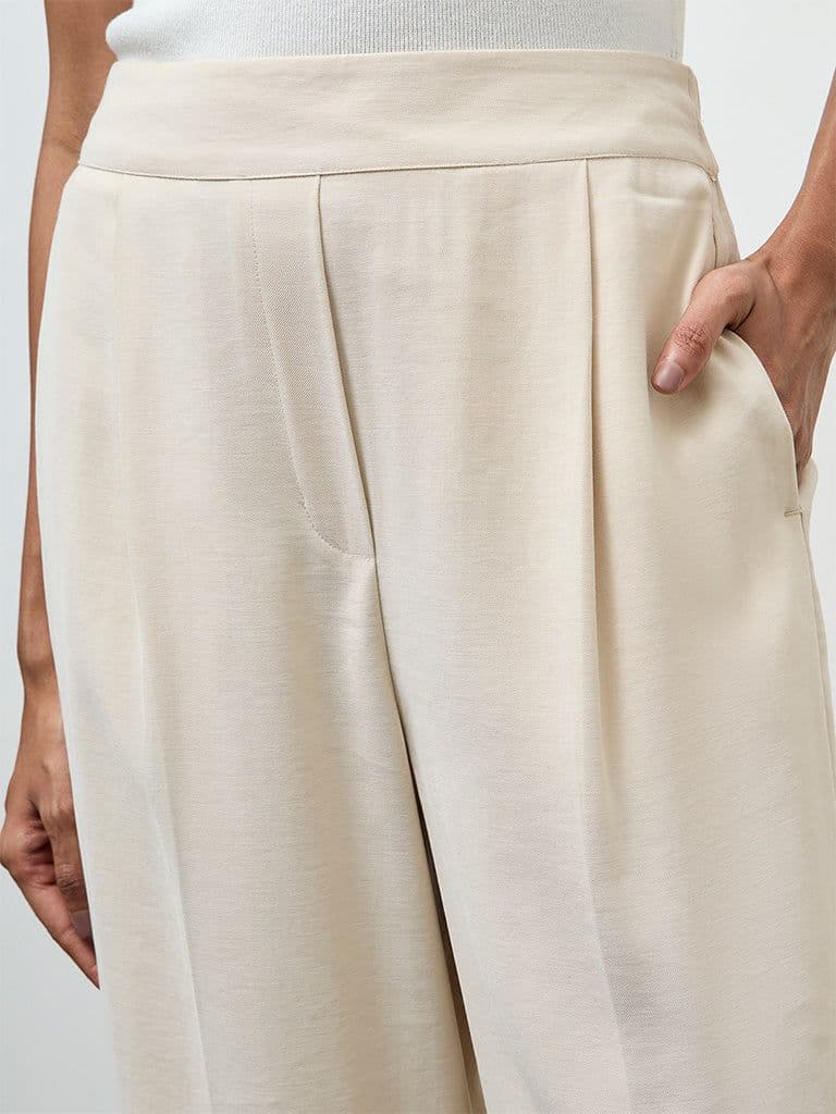 Wardrobe Cream High-Rise Trousers — photo 3