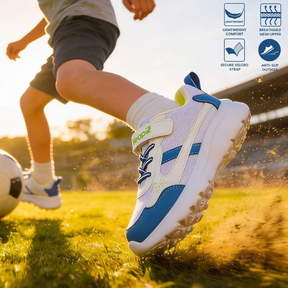 Leap7X TOTSTREND3 White Sports Non Lacing Walking Shoes for Kids by Liberty — photo 3