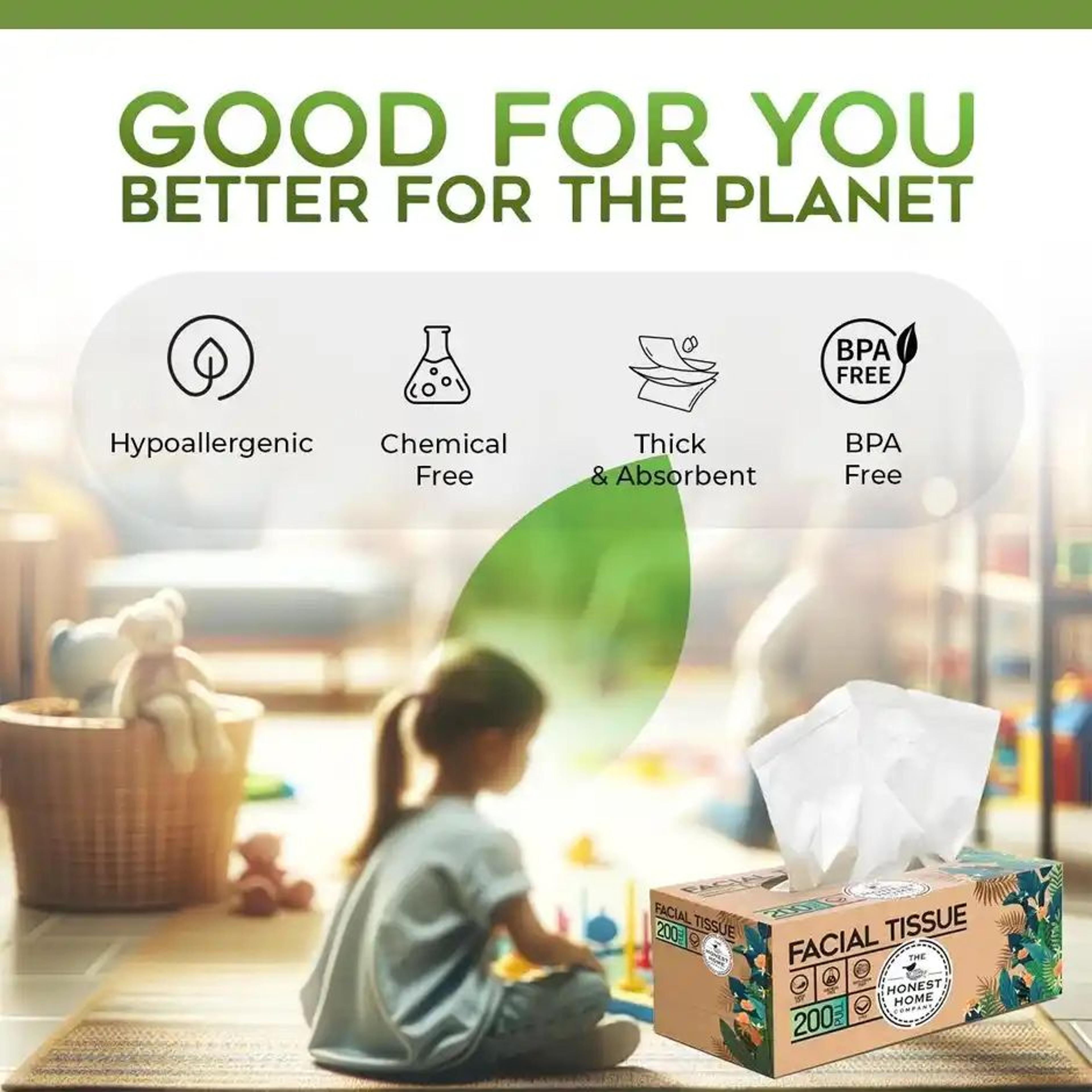 The Honest Home Company Facial Tissue Box | 200 Pulls