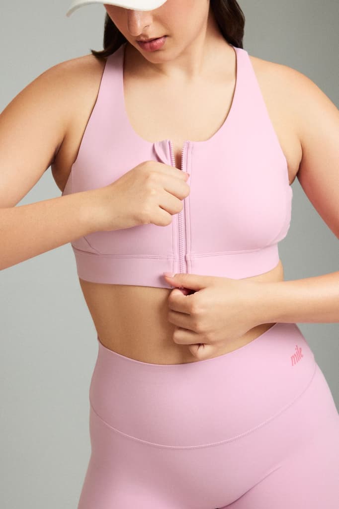 Bubblegum LevelUp Front Zip Sports Bra — photo 3