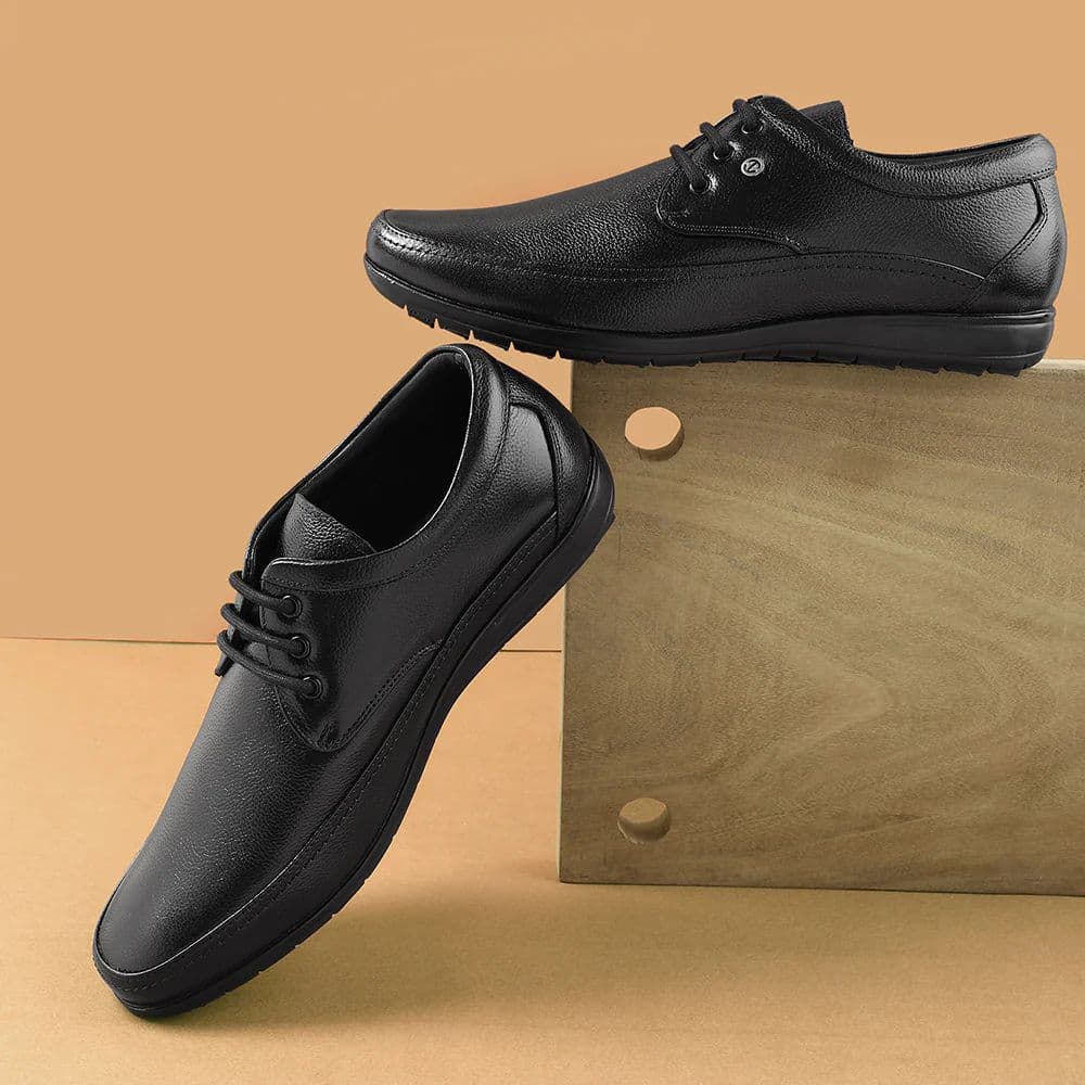 Healers Black Formal Lacing Derby Shoes For Men HA1-12 By Liberty — photo 2