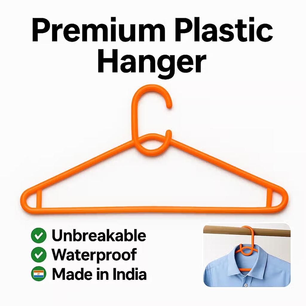 Sinco Misha Plastic Cloth Hanger - Pack of 3 pcs - Orange — photo 2