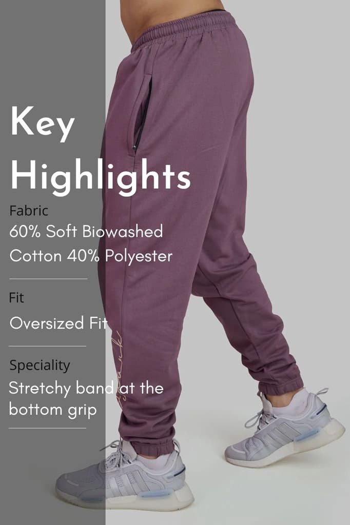 Signature Oversized Band Joggers Mauve — photo 8
