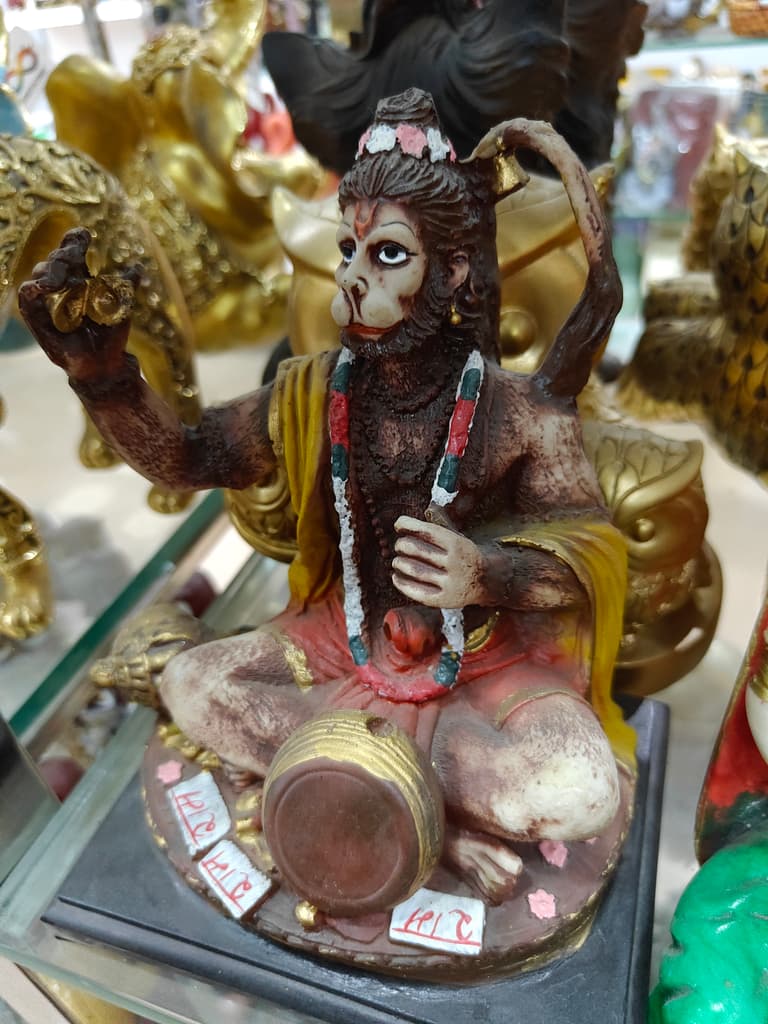 Hindu God Statue | Bronze | Gold | Red