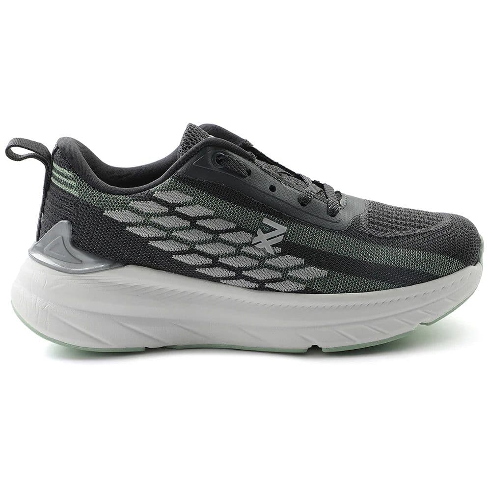 Leap7x Dark Grey Lacing Sports Walking Shoes For Kids OUTER-01 By Liberty — photo 2