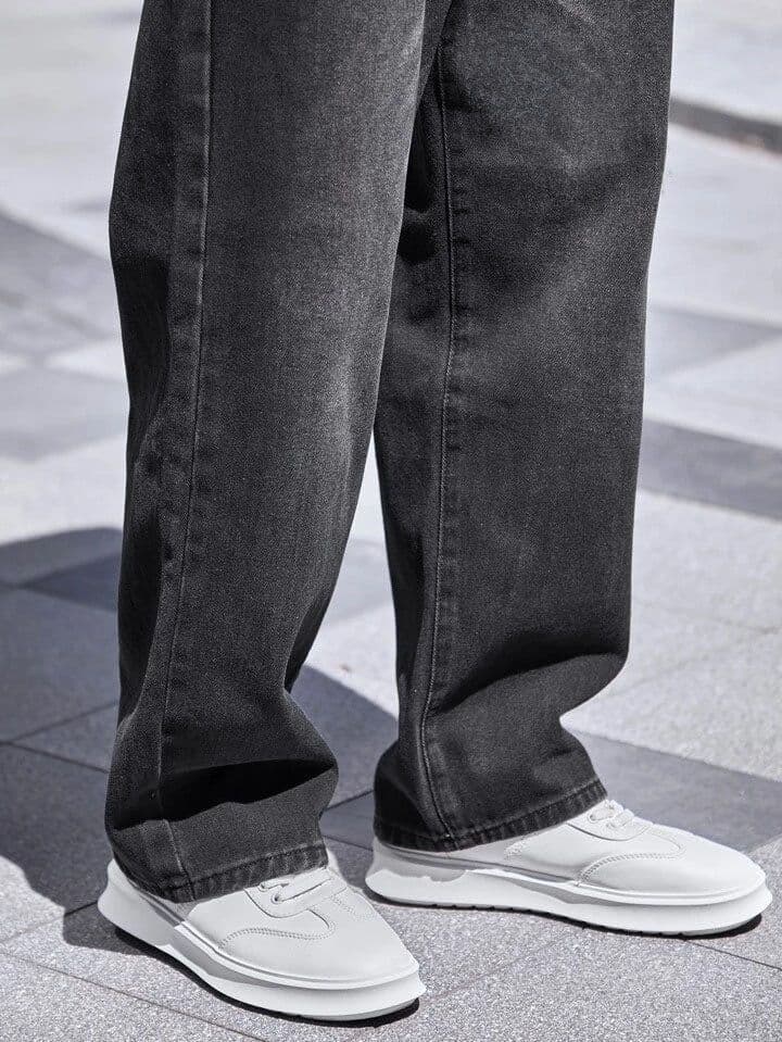 Charcoal Raw Wash Baggy Fit Jeans — photo 6