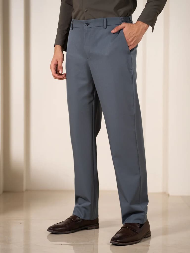 FreeFlow Grey 247 Relaxed Fit Smart Formal Trousers — photo 7